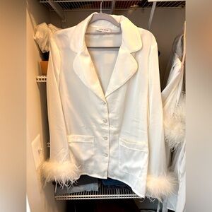 Nadine Merabi Silk White PJ set